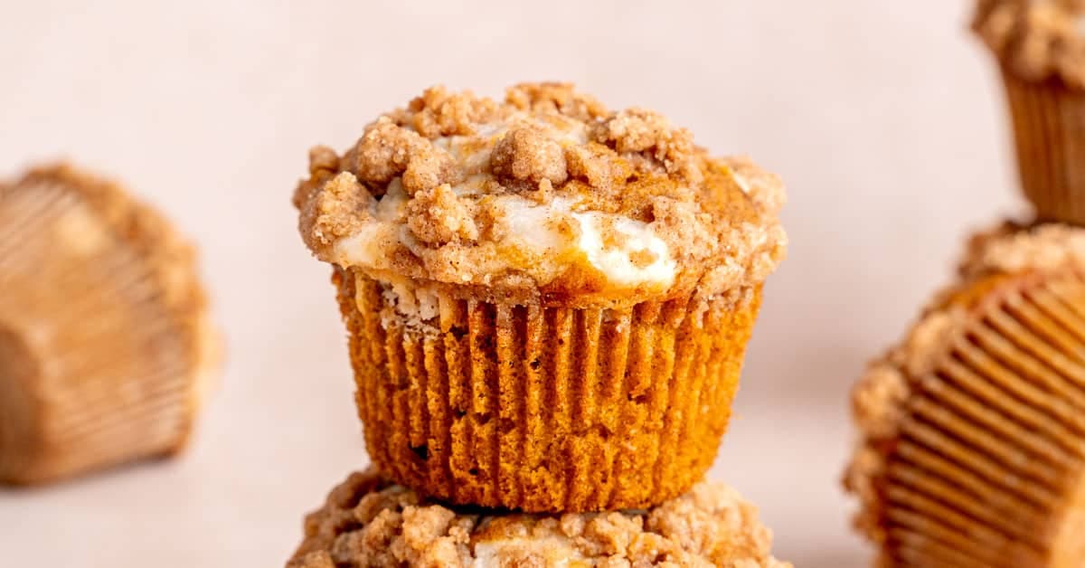 Easy Pumpkin Cheesecake Muffins with Streusel