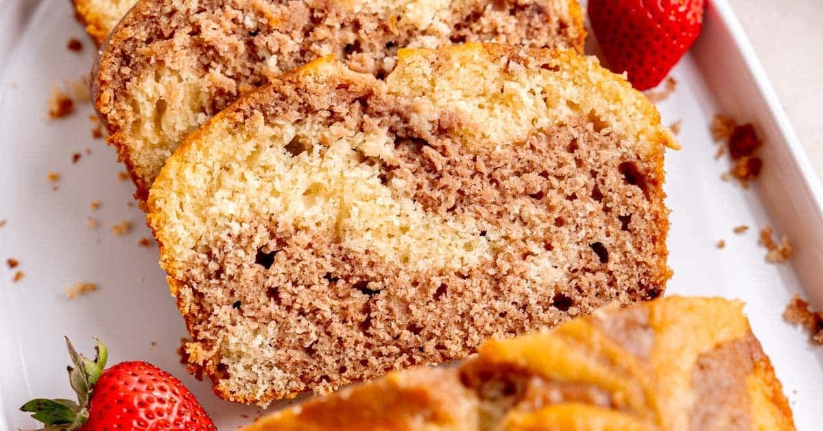 Strawberry Swirl Loaf Cake