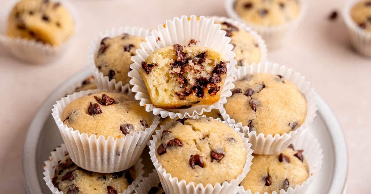 Easy Homemade Chocolate Chip Mini Muffins