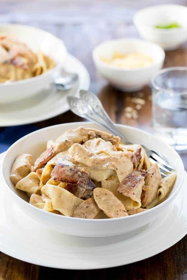 Lightened Up Chicken Carbonara