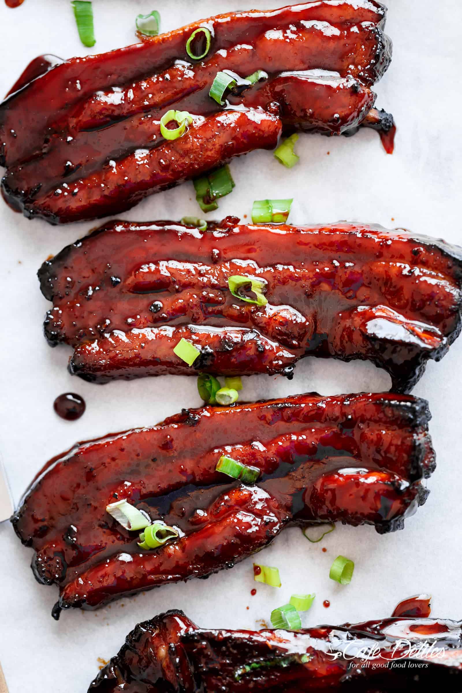 Sticky Chinese BBQ Pork Belly Ribs (Char Siu)