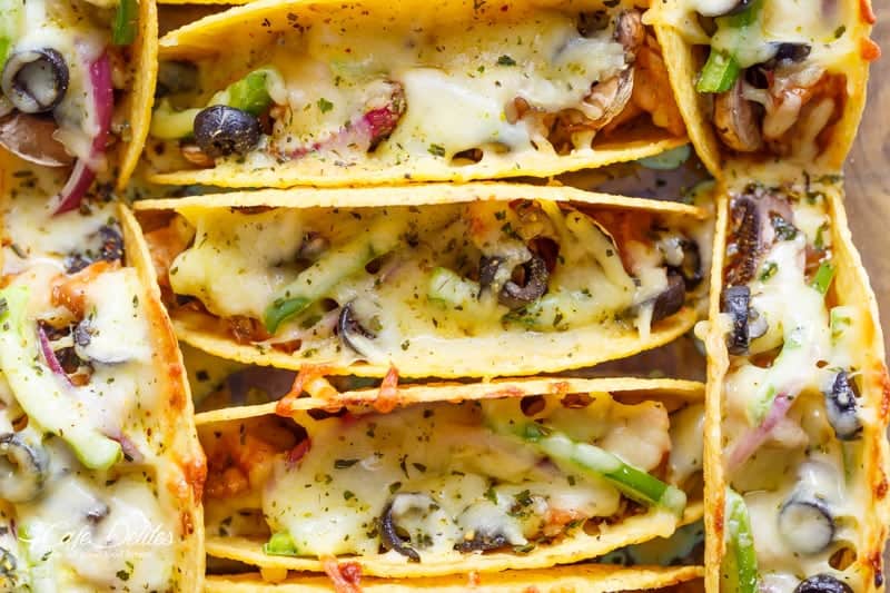 Oven Baked BBQ Chicken Pizza Tacos