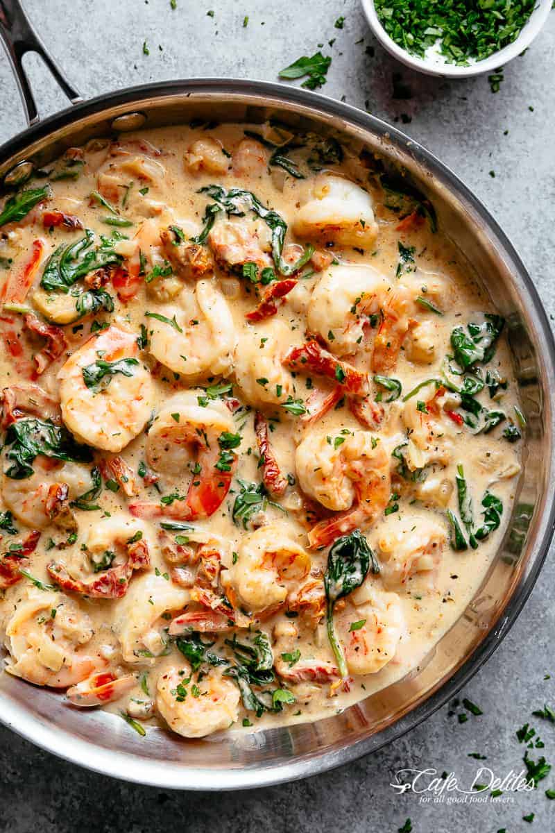 Creamy Garlic Butter Tuscan Shrimp