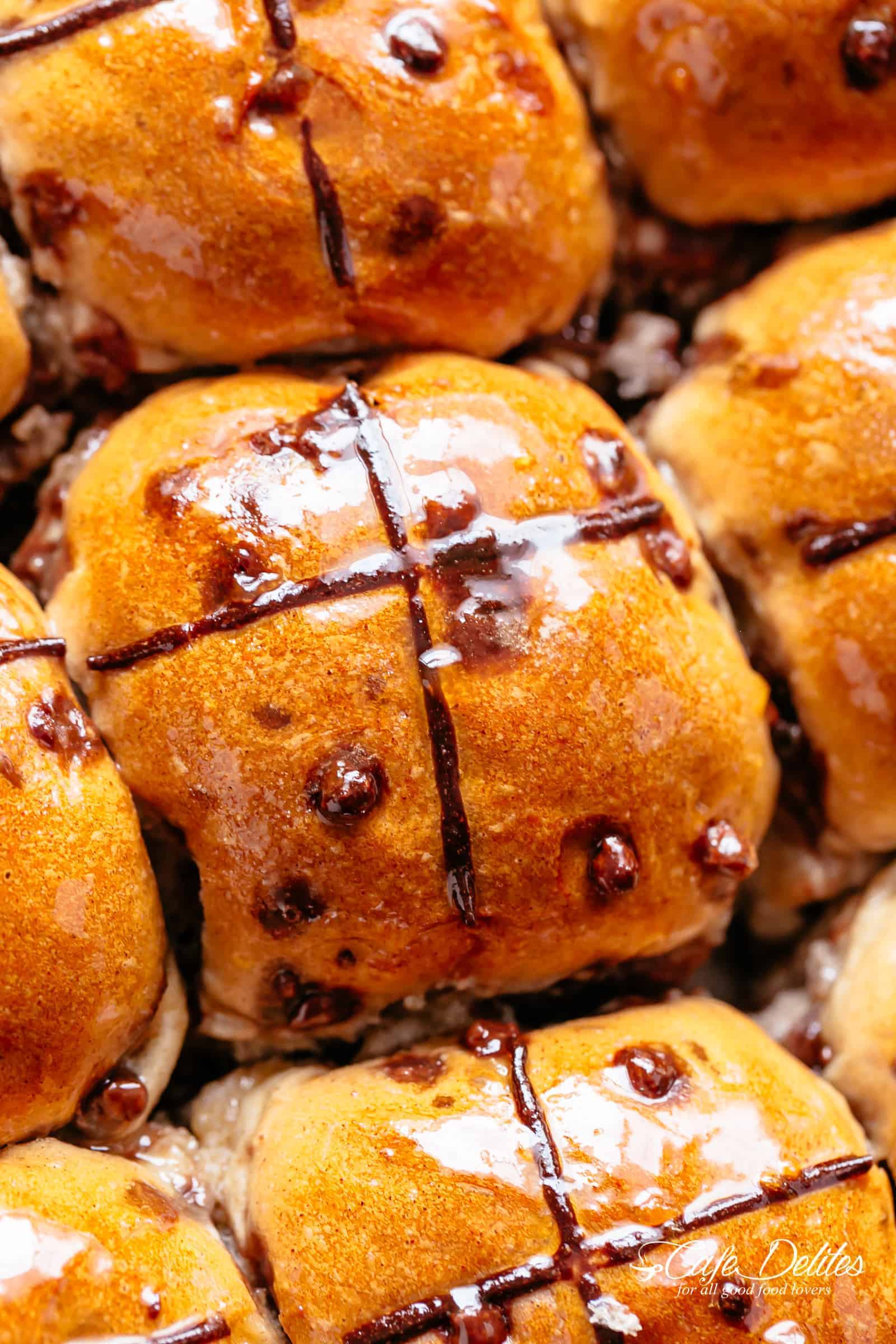 Hot Cross Buns with Chocolate Chips