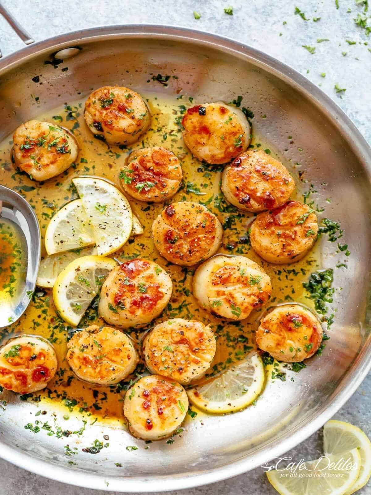 Seared Lemon Garlic Butter Scallops