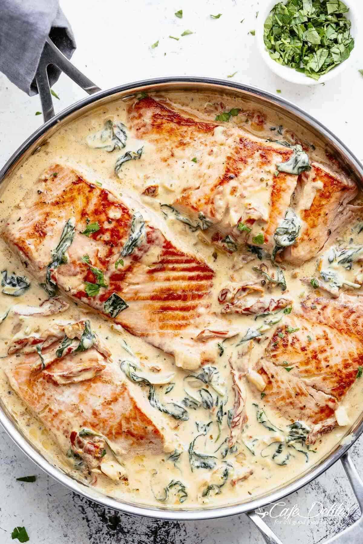 Creamy Garlic Butter Tuscan Salmon