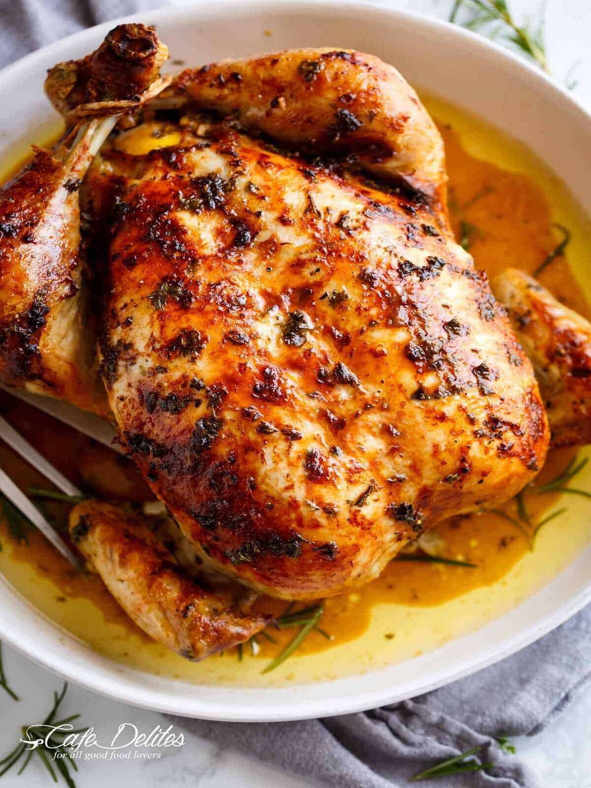 Garlic Butter Crispy Roast Chicken