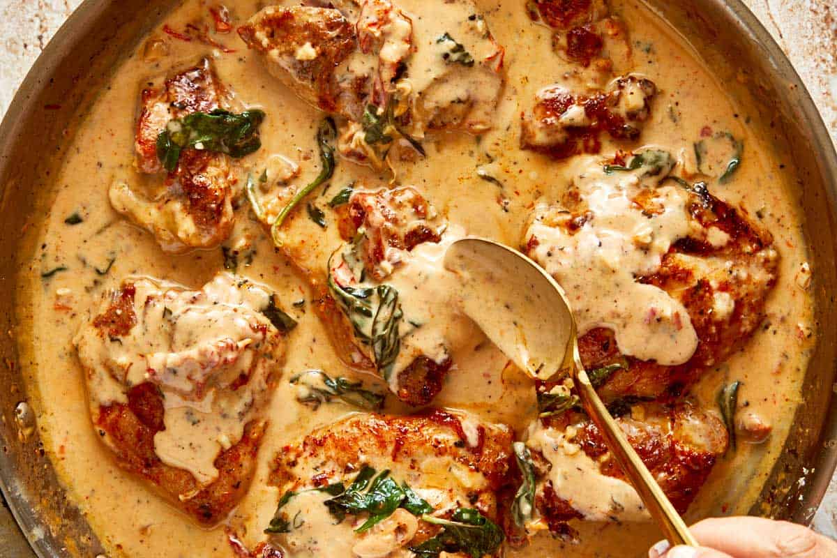 Creamy Tuscan Chicken Thighs (Stove Top)