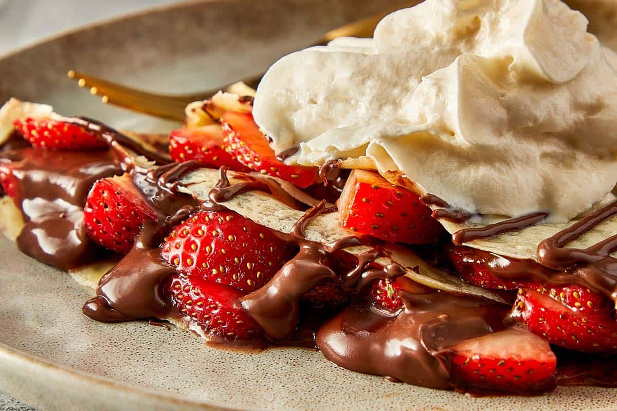 Authentic French Nutella Strawberry Crepes