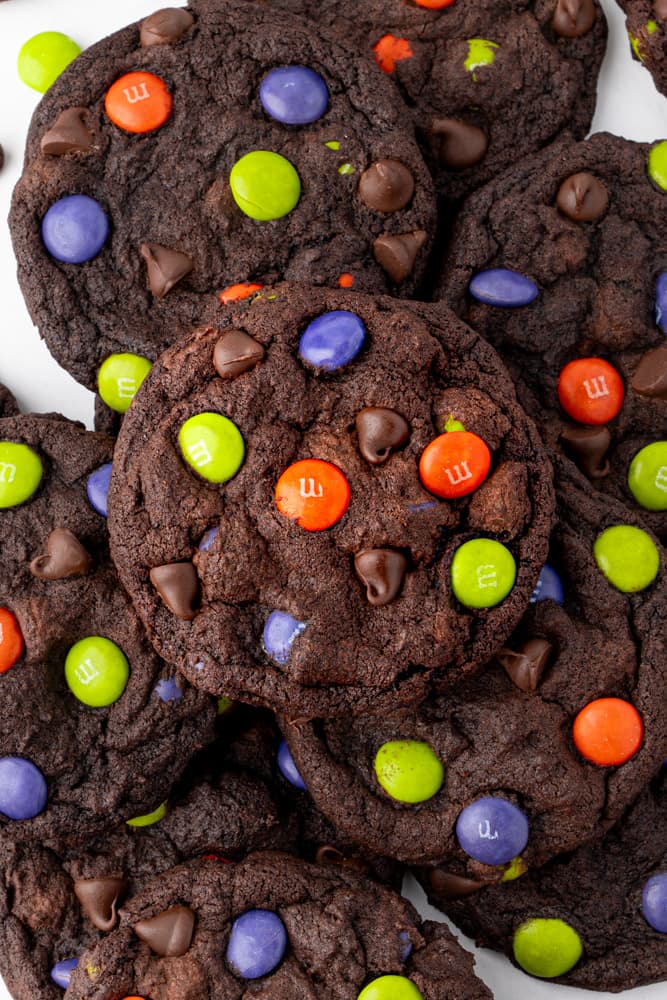 Halloween Chocolate M&M Cookies