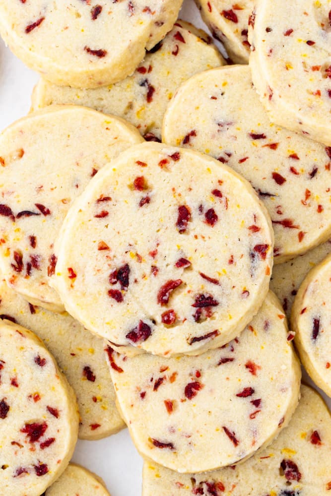 Cranberry Orange Shortbread Cookies