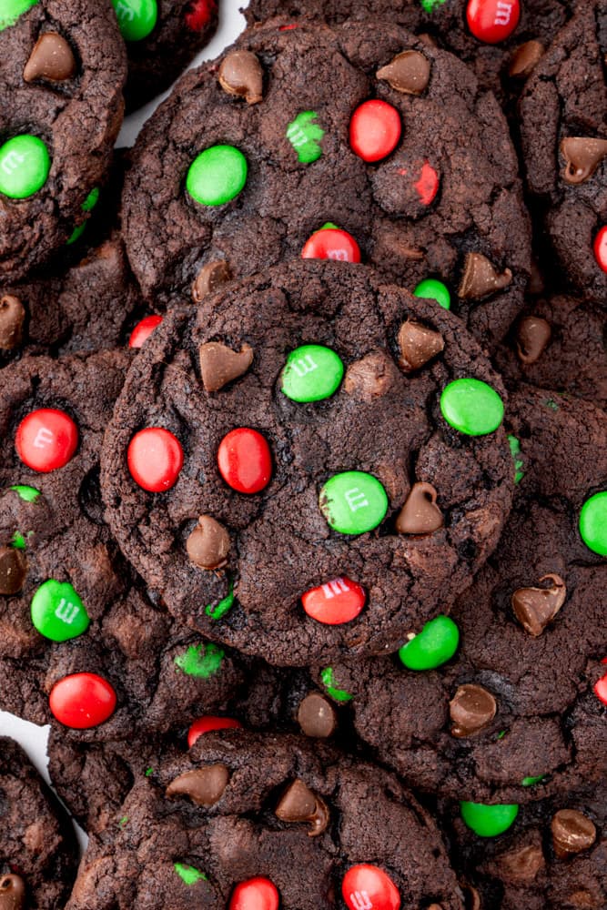 Christmas Chocolate M&M Cookies