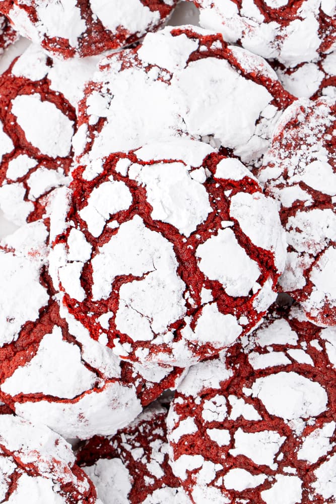 Red Velvet Crinkle Cookies