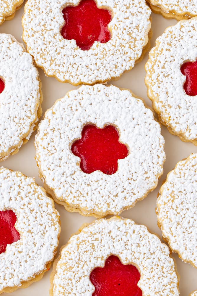 Cranberry Orange Linzer Cookies