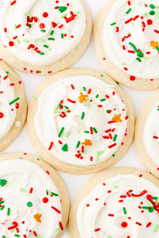 Christmas Frosted Funfetti Cookies