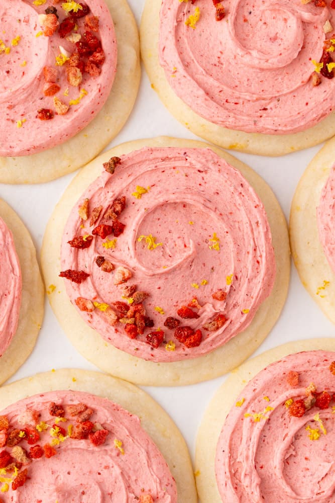 Strawberry Frosted Lemon Cookies