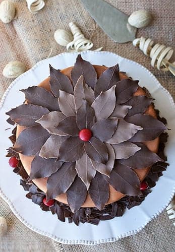 Homemade Chocolate Leaves Cake