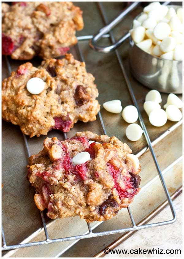 Strawberry Cookies (With White Chocolate Chips)