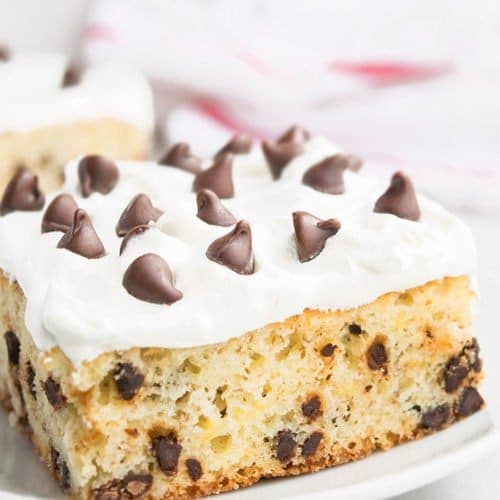 Banana Chocolate Chip Cake {Banana Sheet Cake}