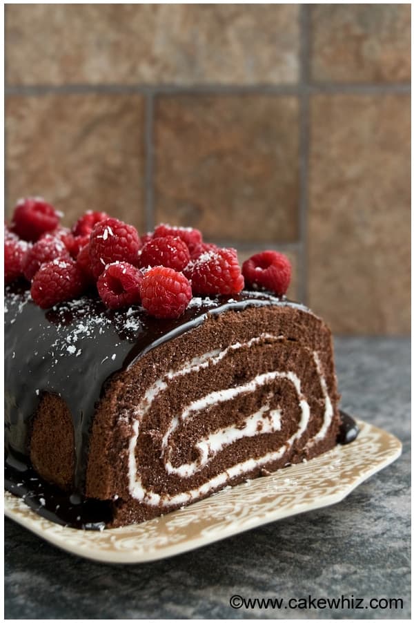 Chocolate Cake Roll (With Cake Mix)
