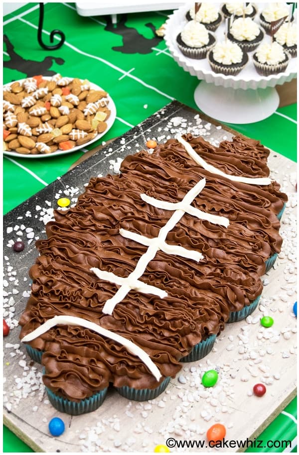 Pull Apart Football Cupcakes Cake