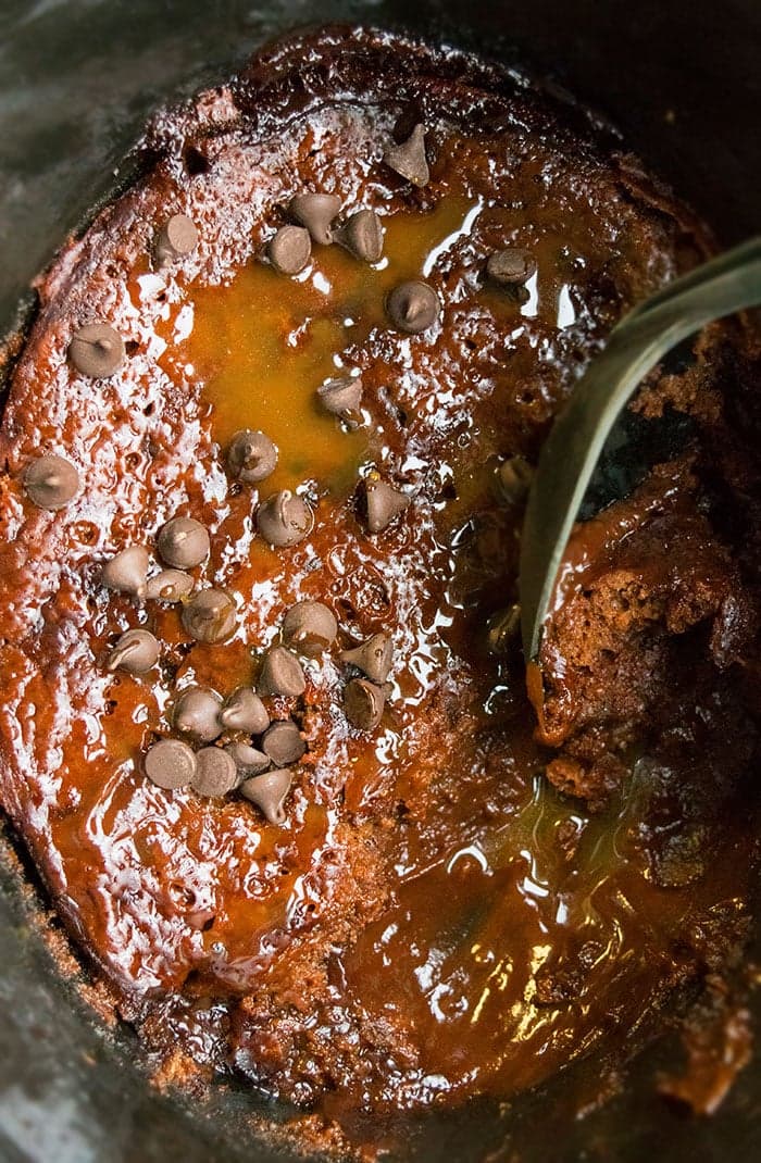 Slow Cooker Chocolate Lava Cake (Cake Mix)