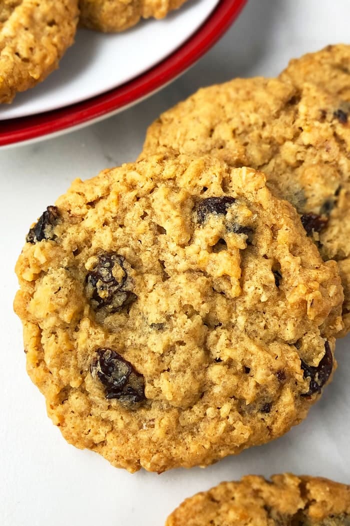 Soft and Chewy Oatmeal Raisin Cookies