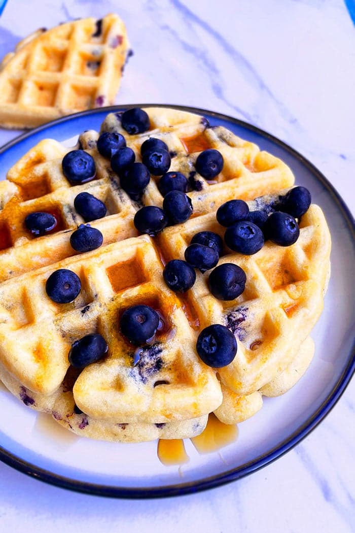 Easy Lemon Blueberry Waffles
