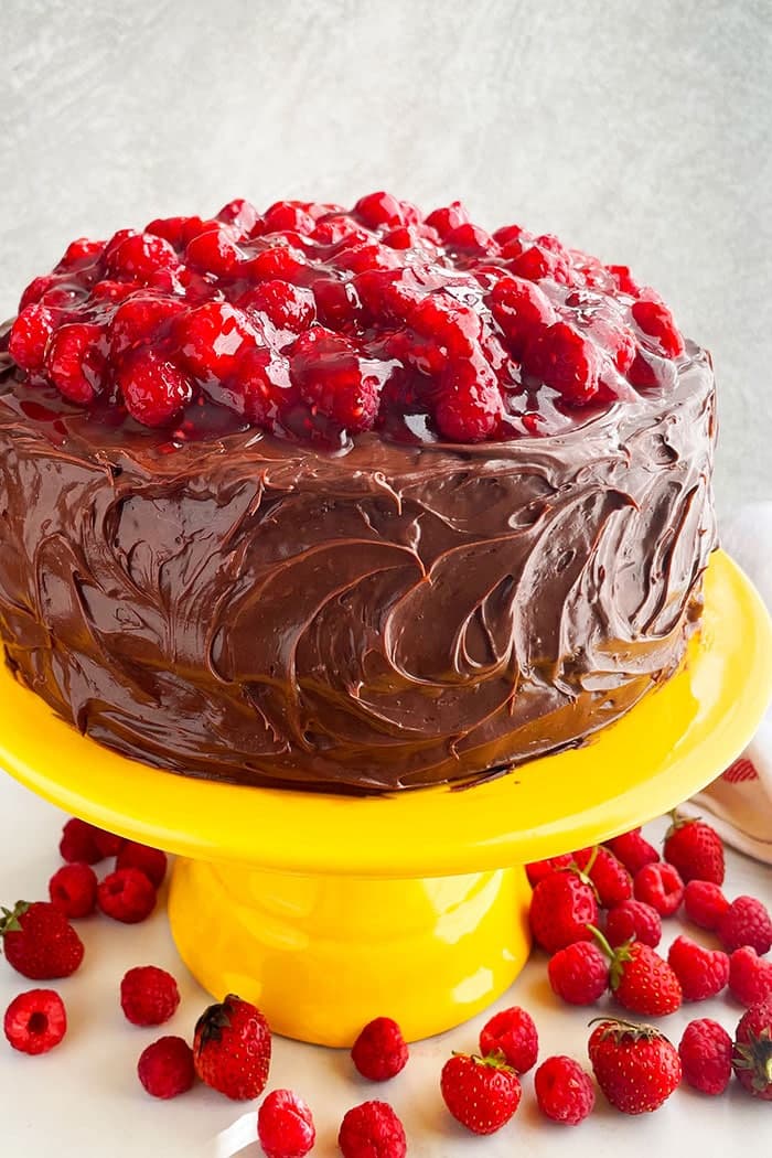 Chocolate Raspberry Cake (With Cake Mix)