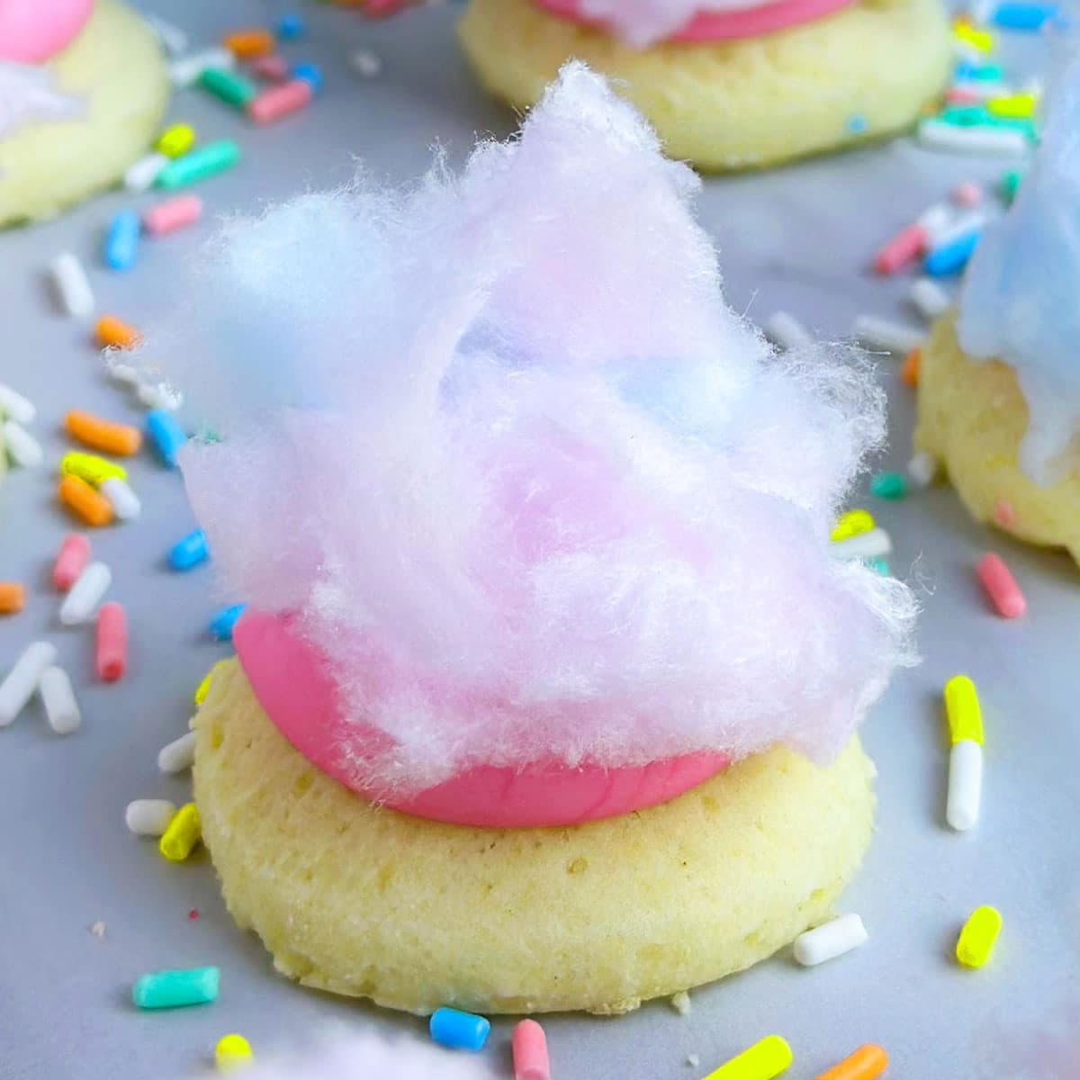 Cotton Candy Cookies (With Cake Mix)