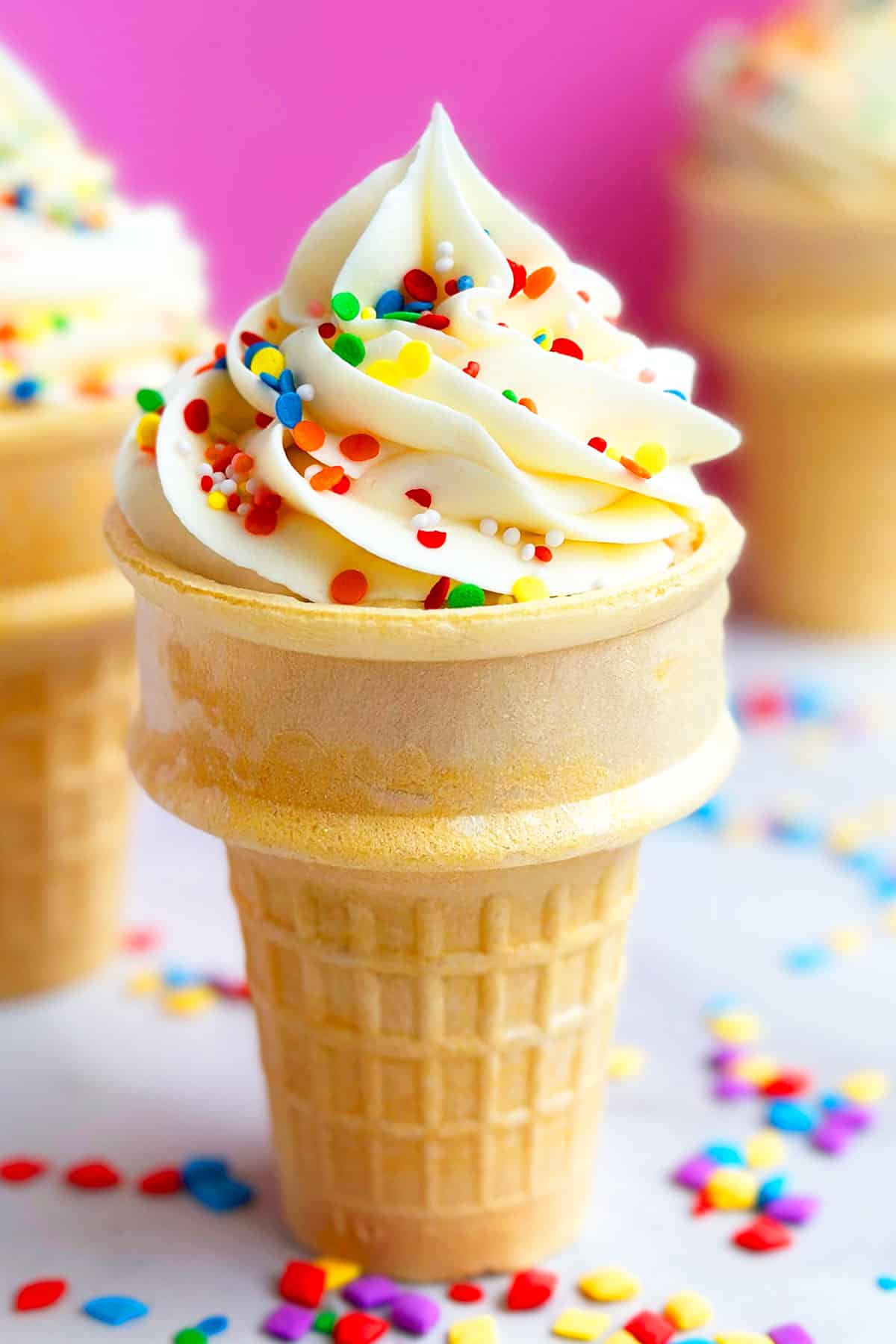 Ice Cream Cone Cupcakes (With Cake Mix)