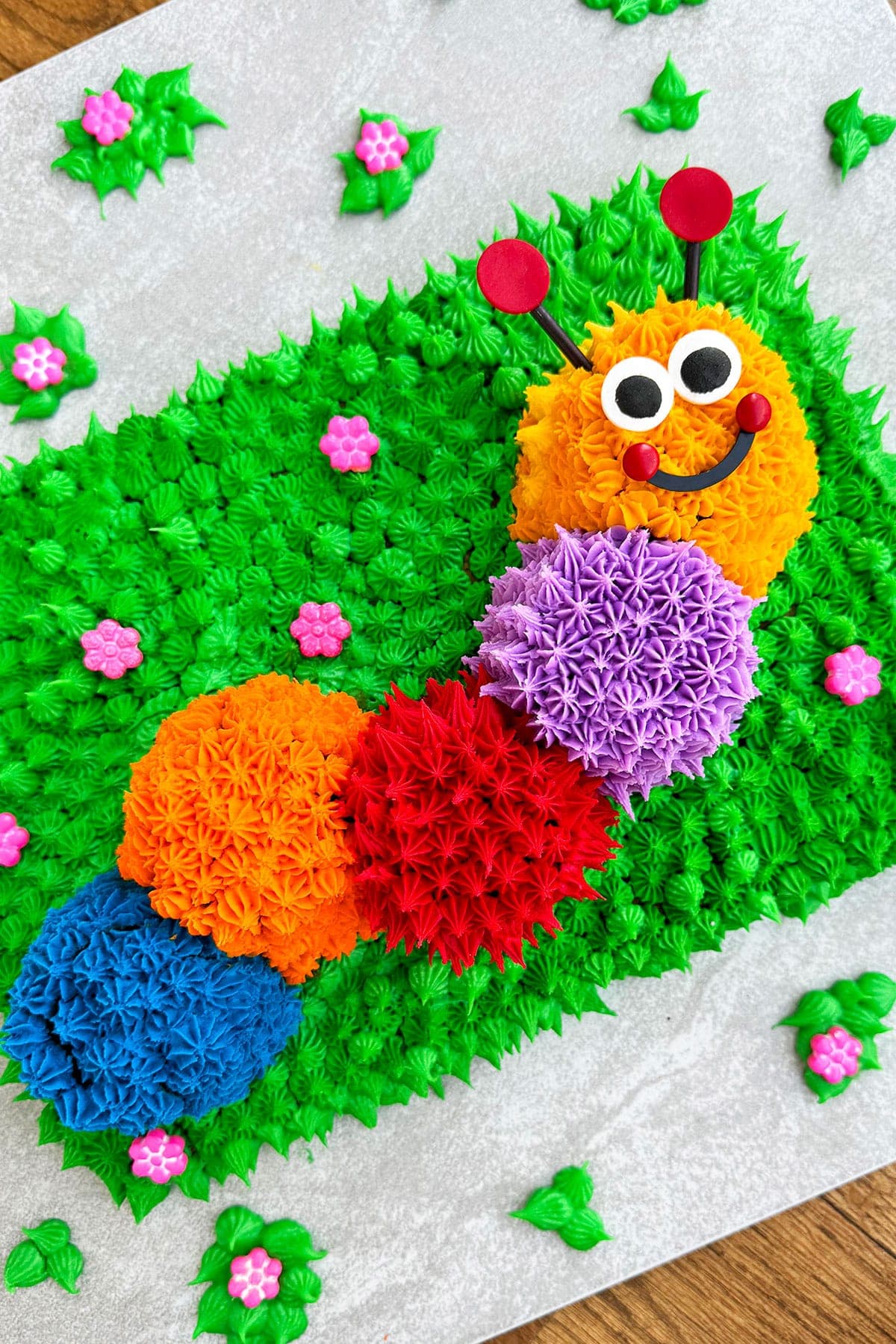 Easy Caterpillar Cake (With Buttercream Icing)