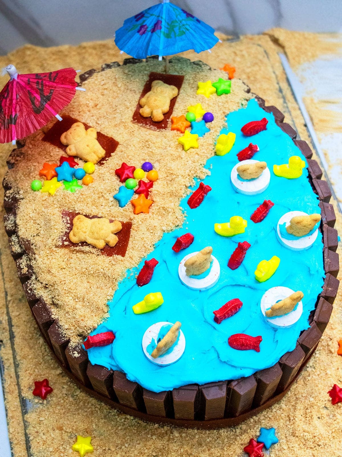 Easy Summer Cake (With Kit Kat)