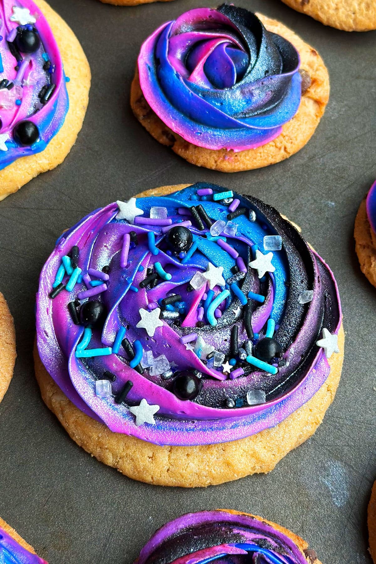 Easy Galaxy Cookies (Buttercream Icing)