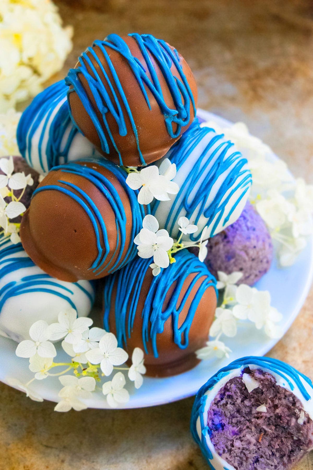 Easy Chocolate Blueberry Truffles