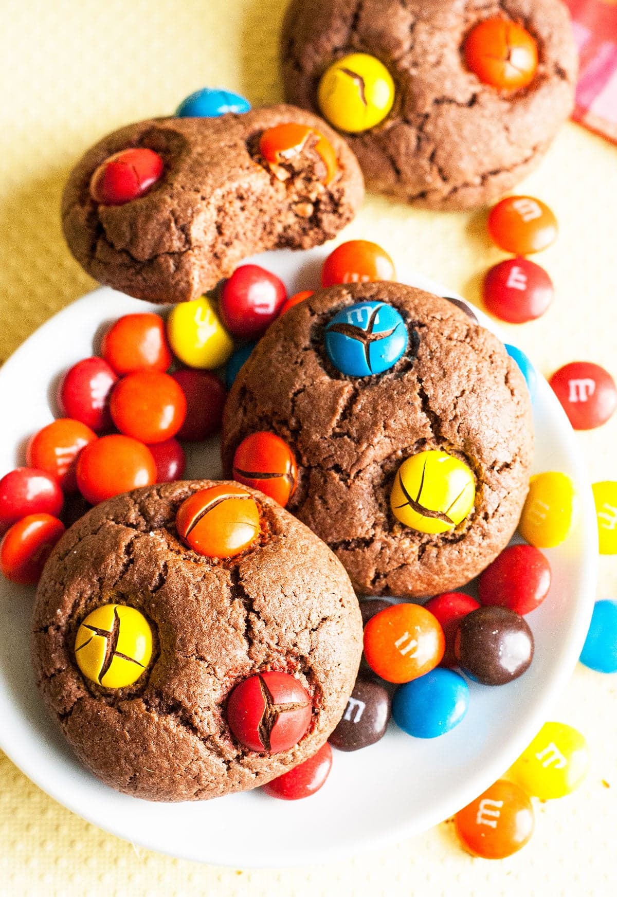 Easy Chocolate M&M Cookies (Cake Mix)
