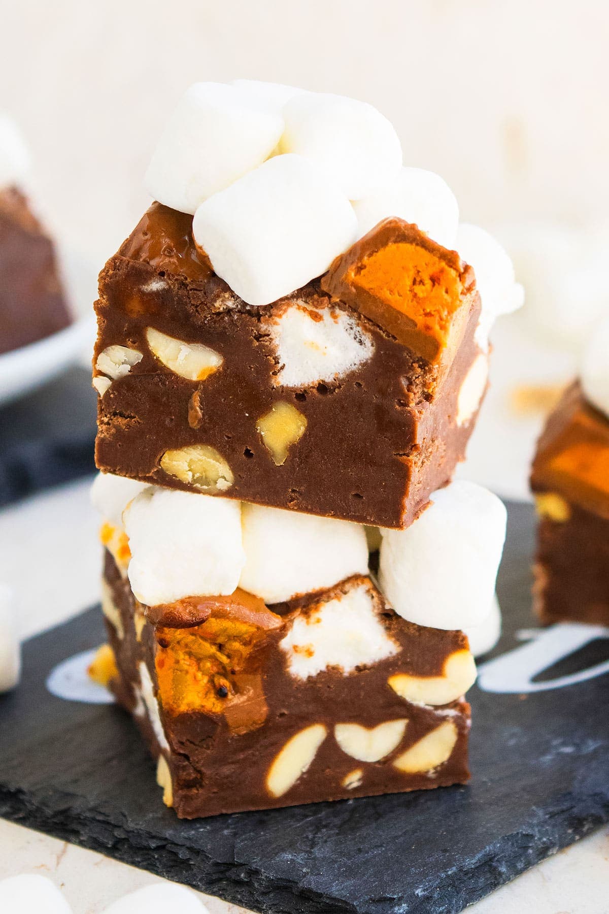 Easy Rocky Road Fudge (Condensed Milk)