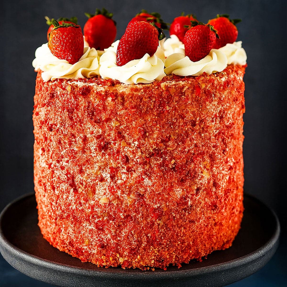 Easy Strawberry Crunch Cake (With Cake Mix)