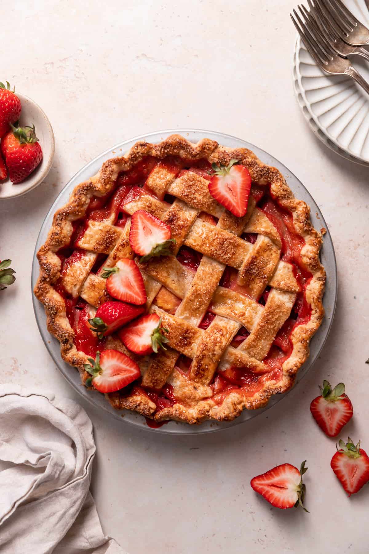 Brown Butter Strawberry Peach Pie