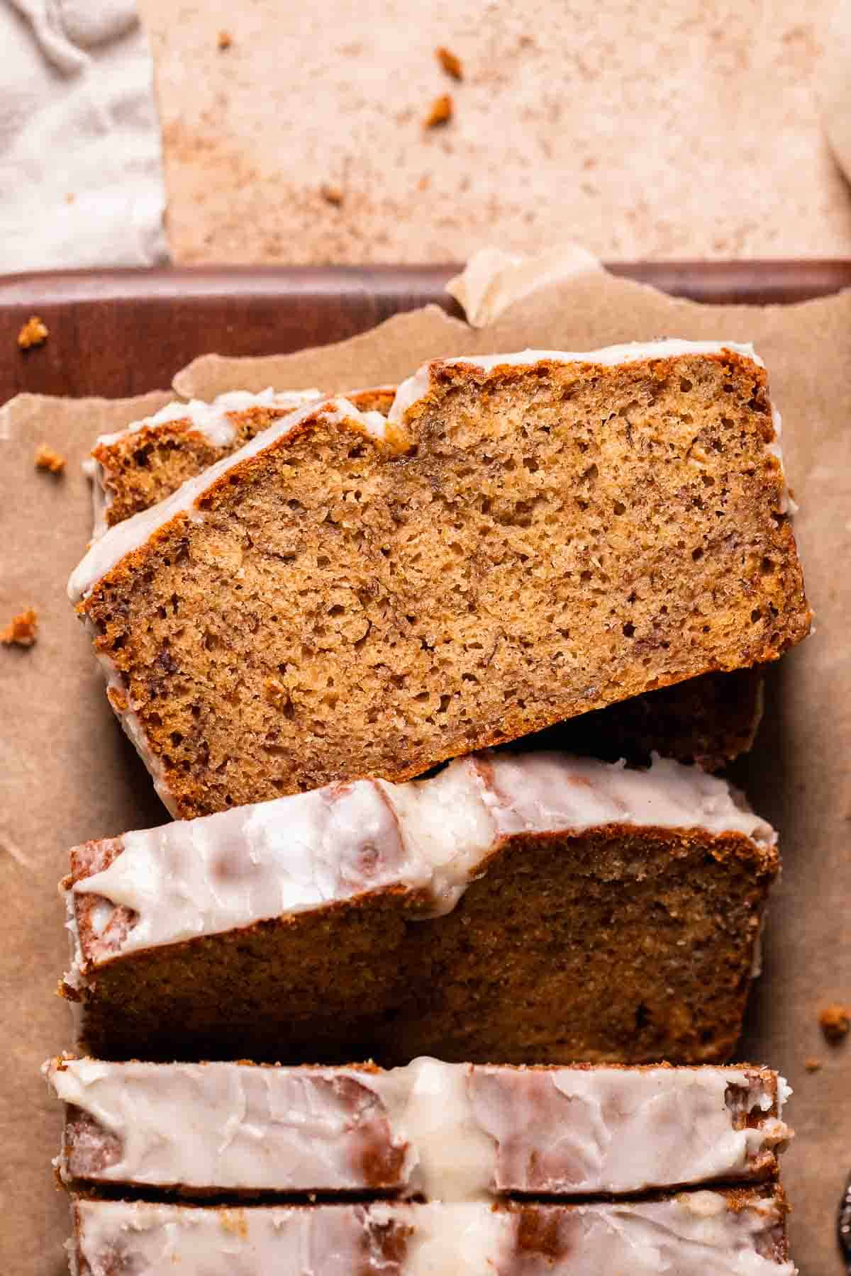 Brown Butter Banana Bread with Brown Butter Glaze
