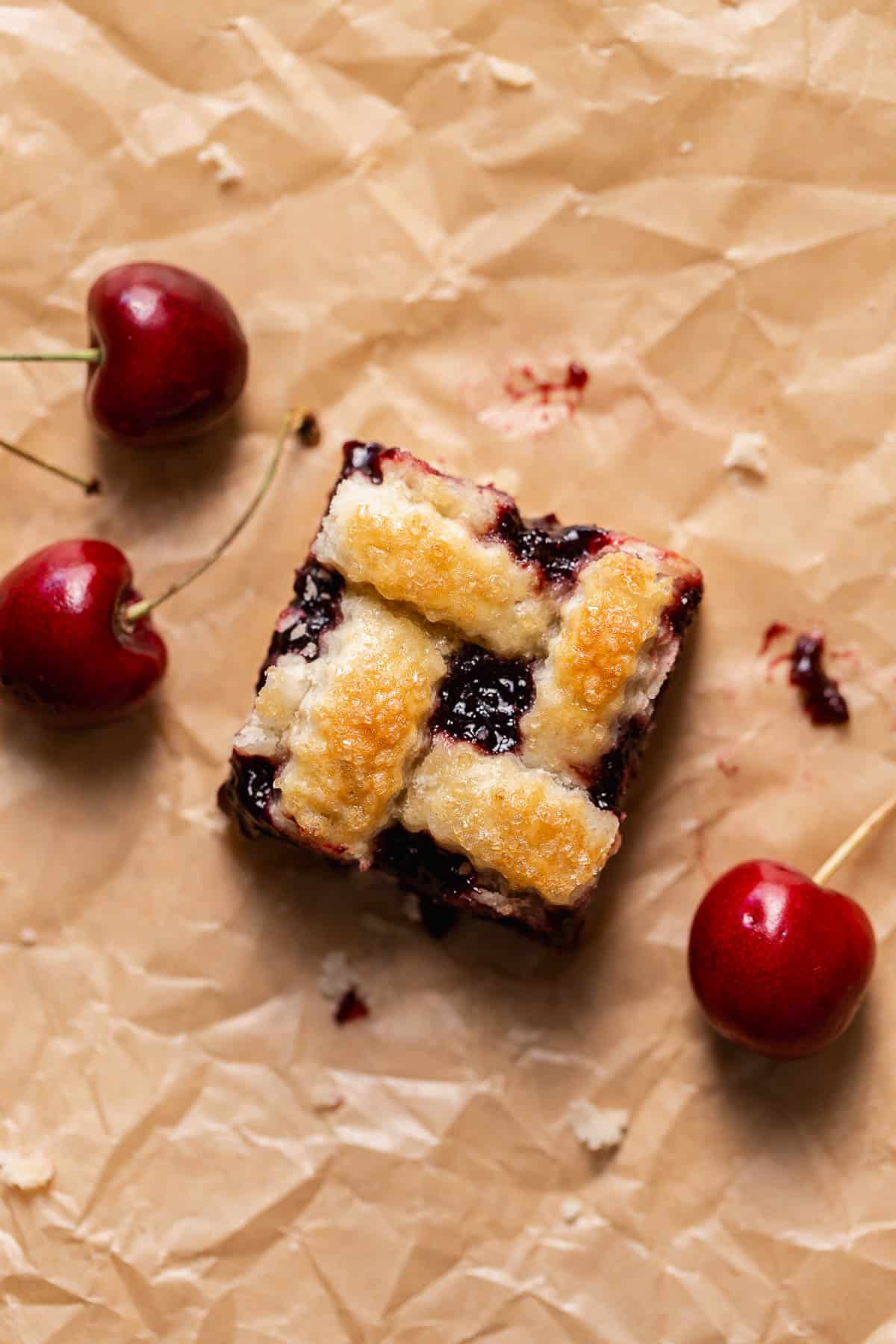Cherry Pie Bars with Pie Crust (From Scratch!)