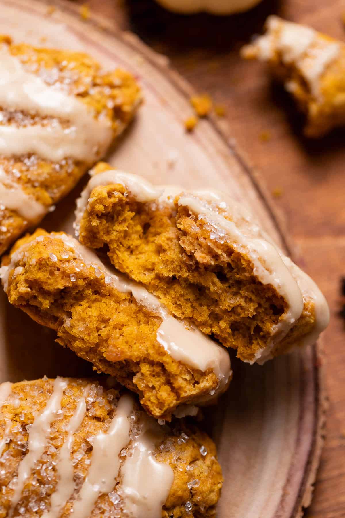 Pumpkin Scones with Maple Glaze