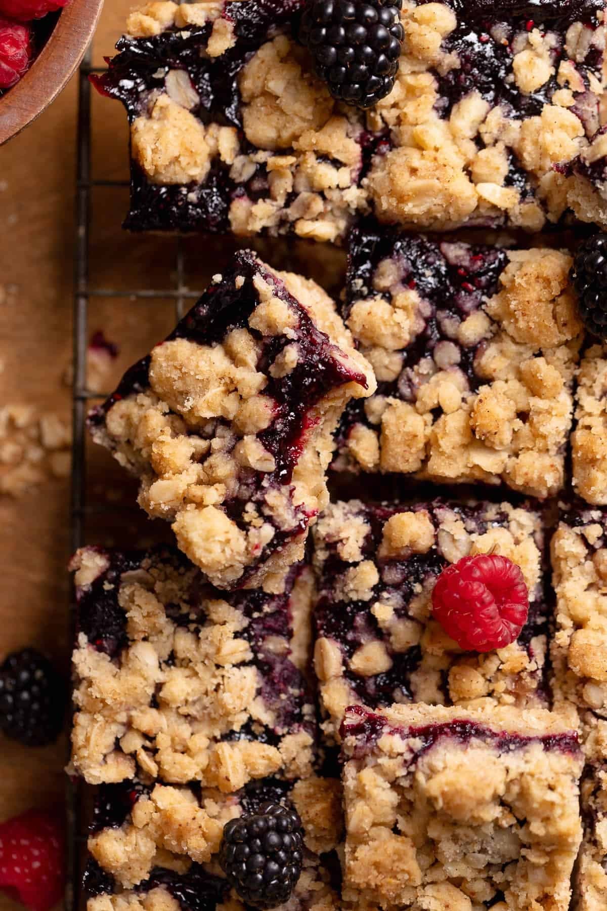 Triple Berry Crumb Bars with Brown Butter & Oats