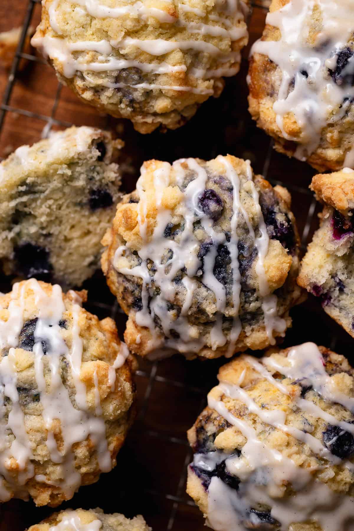 Bakery Style Blueberry Muffins with Crumb Topping