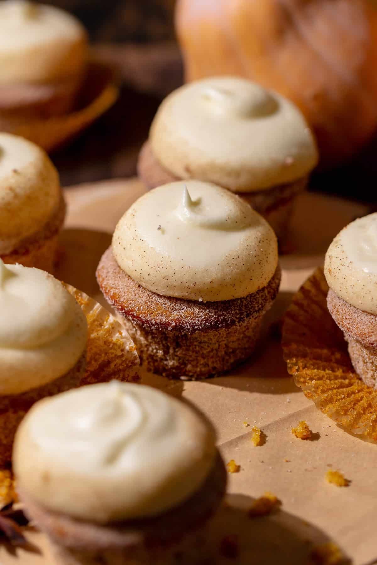 Pumpkin Spice Cupcakes with Cream Cheese Frosting