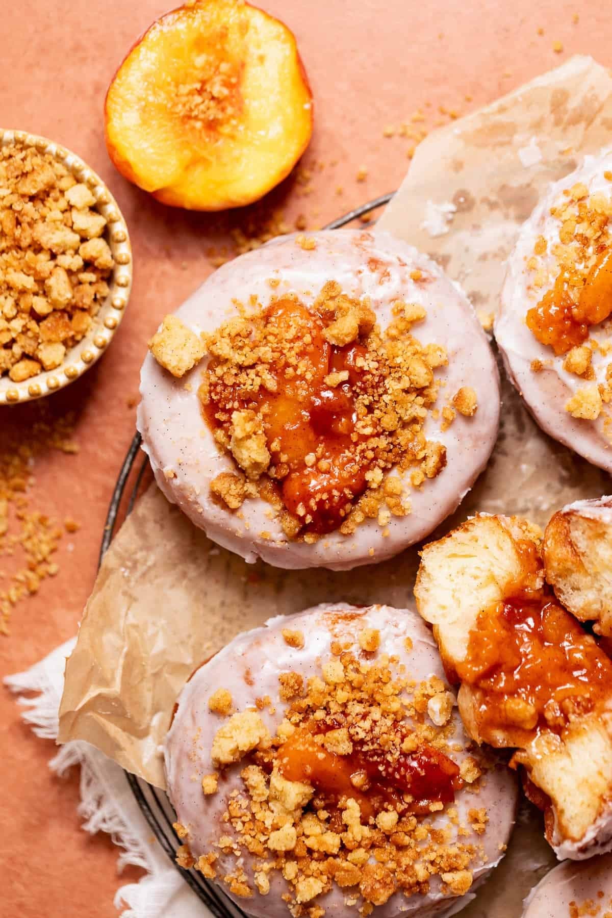 Peach Cobbler Donuts