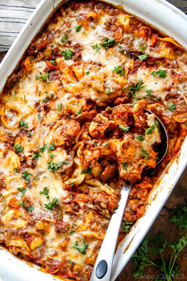 Cheesy Bolognese Tortellini Al Forno