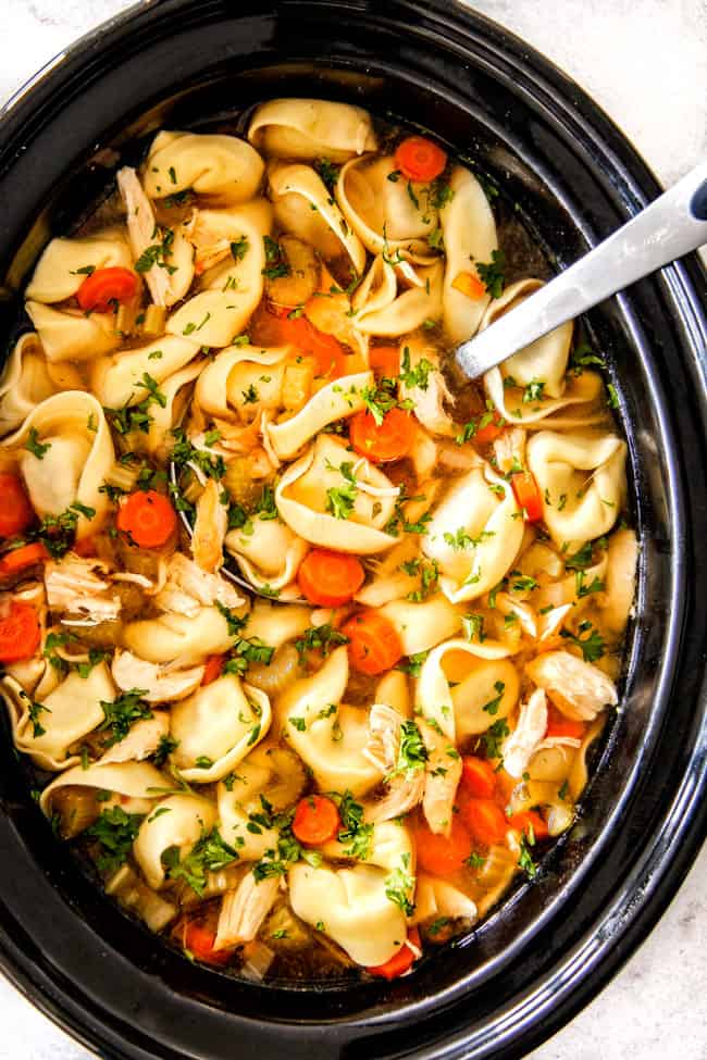 Chicken and Tortellini Soup (Crock Pot or Stove top)