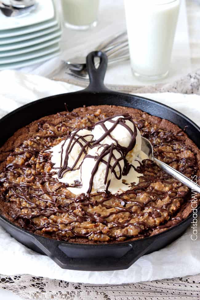 Deep Dish German Chocolate Cake Cookie Skillet