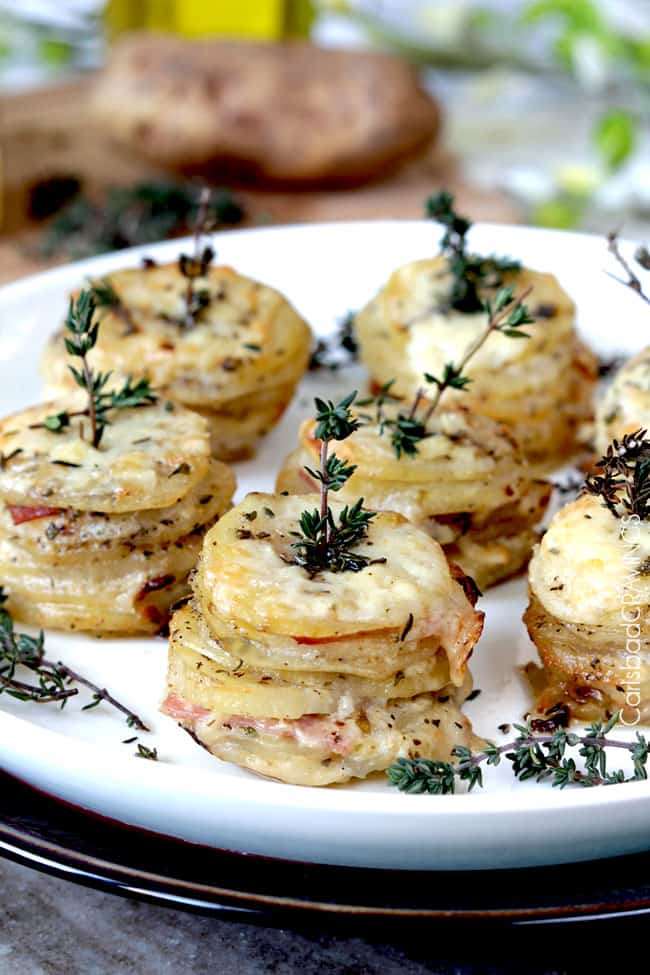 Gruyere and Ham Potato Stacks